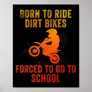 Funny Dirt Bike Art For Boys Girls Motocross Dirt Poster