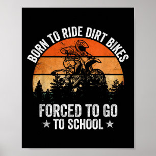 Funny Dirt Bike Art For Boys Girls Motocross Dirt  Poster