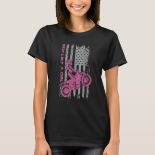 Funny Dirt Bike - Motocross US Flag Shirt, Ride Li T-Shirt