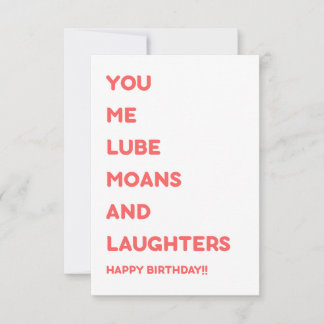 Funny dirty adult birthday card for her and him