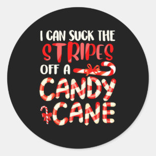Funny Dirty Candy Cane Christmas Hilarious Santa H Classic Round Sticker