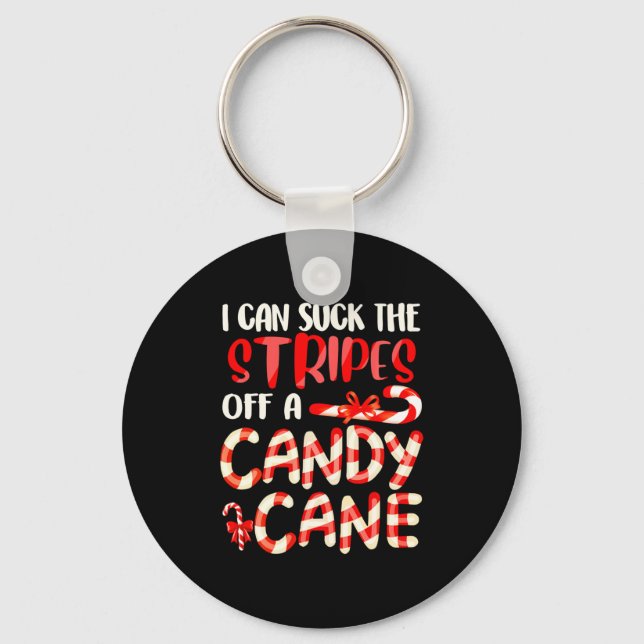 Funny Dirty Candy Cane Christmas Hilarious Santa H Key Ring (Front)