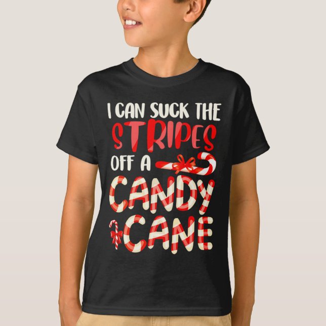 Funny Dirty Candy Cane Christmas Hilarious Santa H T-Shirt (Front)
