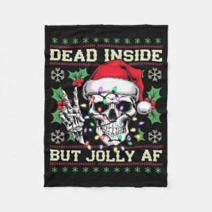 Funny Dirty Christmas Ugly Sweater  Fleece Blanket