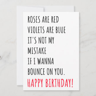 Funny Dirty Happy Birthday Card for Him