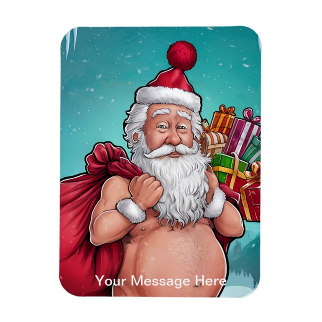 Funny Dirty Santa Christmas Collection Magnet (Vertical)