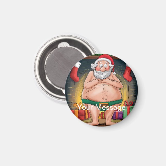 Funny Dirty Santa Christmas Collection Magnet (Front/Back)