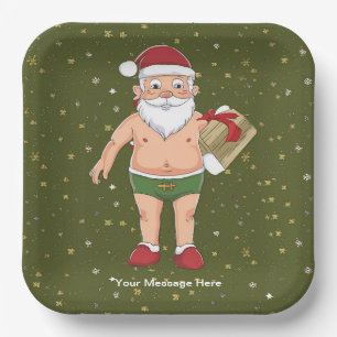 Funny Dirty Santa Christmas Collection Paper Cups Paper Plate