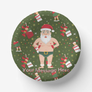Funny Dirty Santa Christmas Collection Paper Cups Plate
