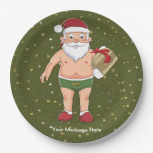 Funny Dirty Santa Christmas Collection Paper Cups Plate