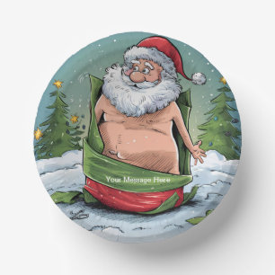 Funny Dirty Santa Christmas Collection Paper Plate
