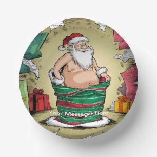 Funny Dirty Santa Christmas Collection Paper Plate
