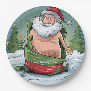 Funny Dirty Santa Christmas Collection Paper Plate