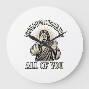Funny Disappointments All of You Vintage Engraving Large Clock