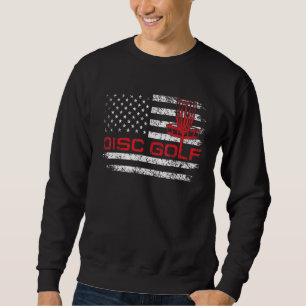 Funny Disc Golf Apparel With American Flag US Flag Sweatshirt