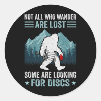 Funny Disc Golf Art For Men Women Bigfoot Disc Gol Classic Round Sticker