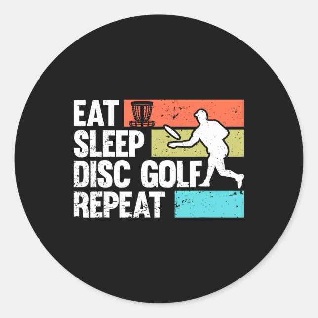 Funny Disc Golf Art For Men Women Golf Player Disc Classic Round Sticker (Front)