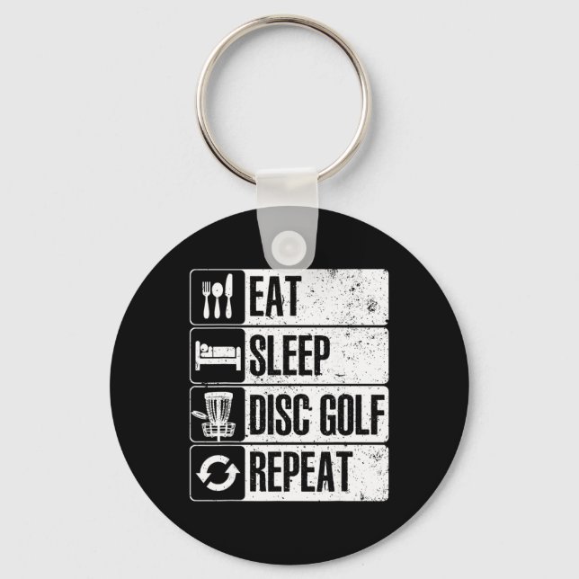 Funny Disc Golf Art For Men Women Golf Player Disc Key Ring (Front)