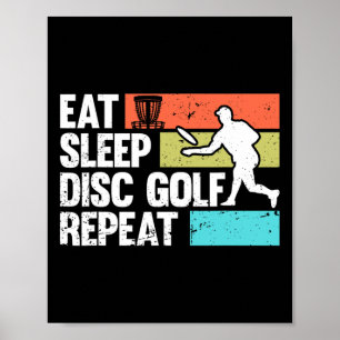 Funny Disc Golf Art For Men Women Golf Player Disc Poster