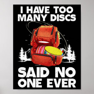 Funny Disc Golf Art For Men Women Kids Disc Golf P Poster