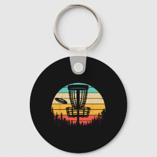 Funny Disc Golf Art For Men Women Vintage Disc Gol Key Ring