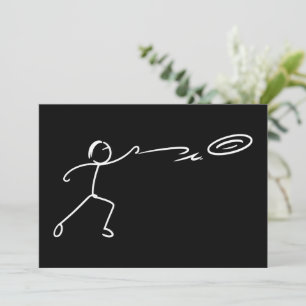 Funny Disc Golf Art Stickman Disc Golf Lover Invitation