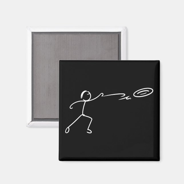 Funny Disc Golf Art Stickman Disc Golf Lover Magnet (Front/Back)