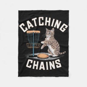 Funny Disc Golf Cat Lover Men Women Disc Golf Play Fleece Blanket
