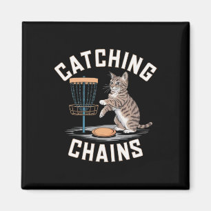 Funny Disc Golf Cat Lover Men Women Disc Golf Play Magnet