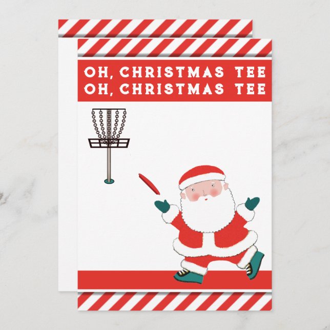 Funny Disc Golf Christmas Holiday Cards (Front/Back)