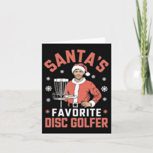 Funny Disc Golf Christmas Men Xmas Disc Golf Santa Card