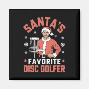 Funny Disc Golf Christmas Men Xmas Disc Golf Santa Magnet