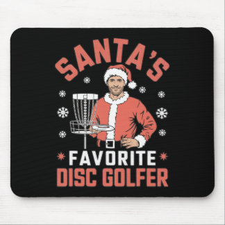 Funny Disc Golf Christmas Men Xmas Disc Golf Santa Mouse Pad
