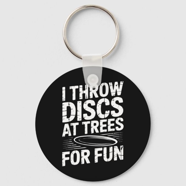 Funny Disc Golf Course  Key Ring (Front)