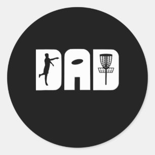 Funny Disc Golf Dad Fathers Day  Classic Round Sticker