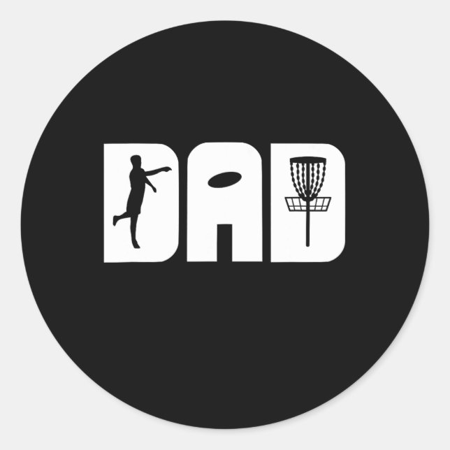 Funny Disc Golf Dad Fathers Day  Classic Round Sticker (Front)