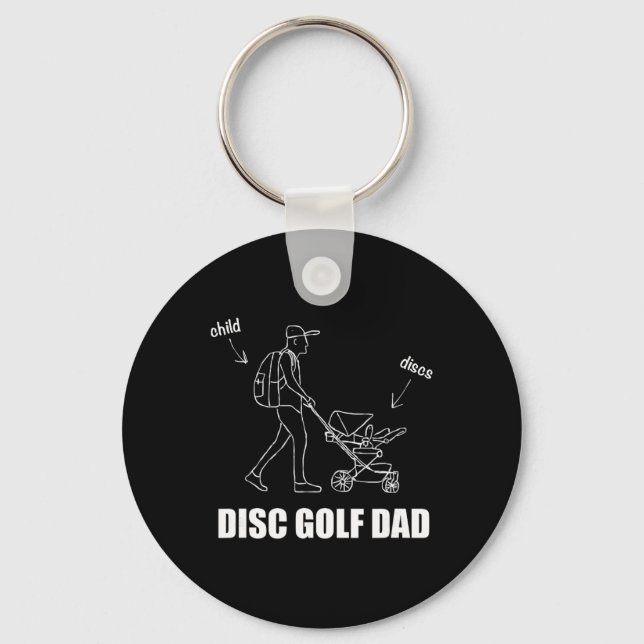 Funny Disc Golf Dad Stroller Ckpack Child T Shirt  Key Ring (Front)