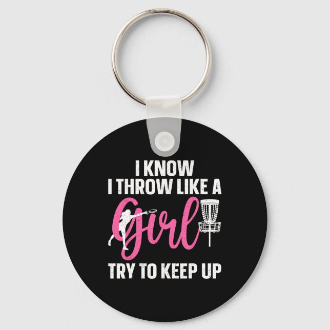 Funny Disc Golf Design For Girl Women Disc Golf Lo Key Ring (Front)