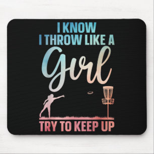 Funny Disc Golf Design For Girl Women Disc Golf Lo Mouse Pad