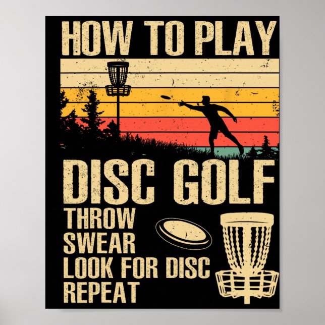 Funny Disc Golf Design For Men Women Disc Golf Pla Poster (Front)
