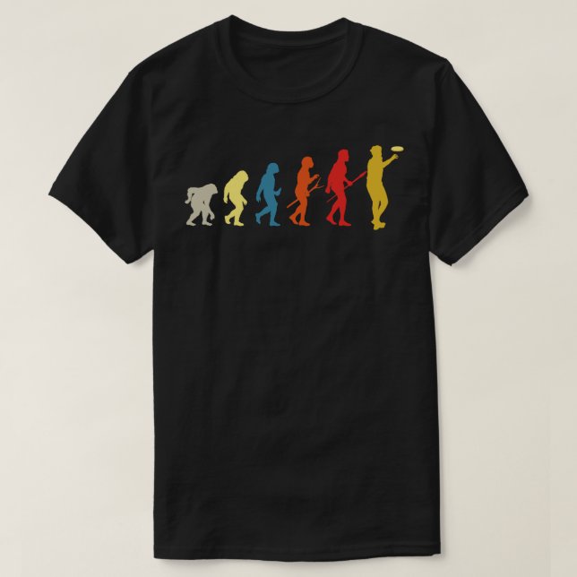 Funny Disc Golf Evolution  Vintage Frisbee  T-Shirt (Design Front)