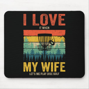 Funny Disc Golf For Husnd I Love My Wife Vintage Mouse Pad