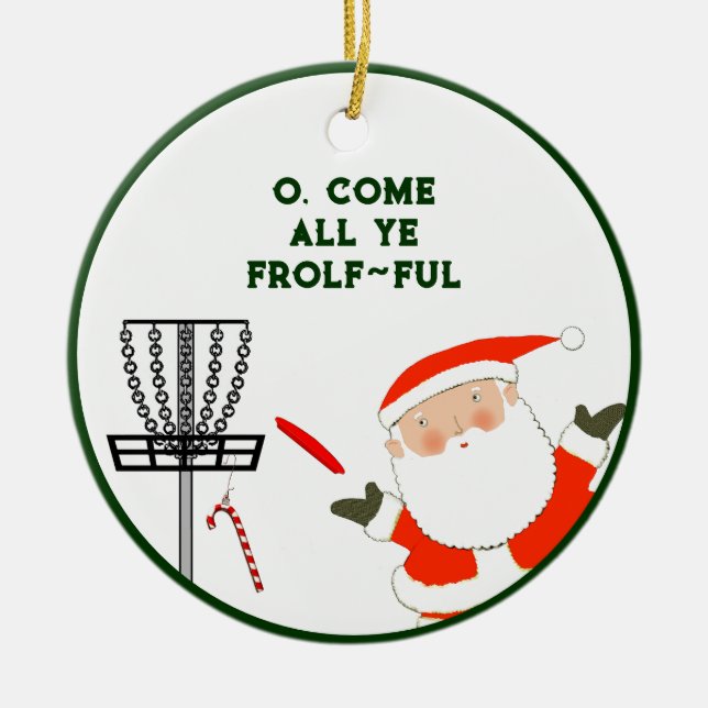 Funny Disc Golf Gift Ceramic Tree Decoration (Front)
