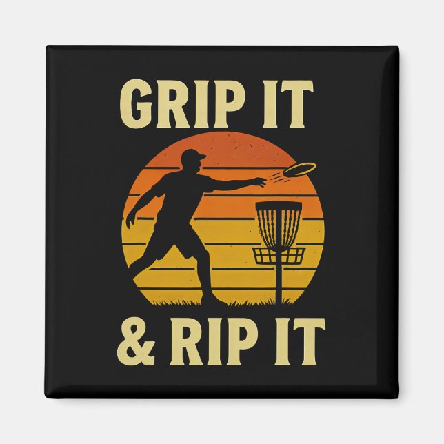 Funny Disc Golf Gift – Putt Happens Cartoon Design Magnet (Front)