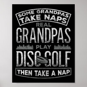 Funny Disc Golf Grandpa Fathers Day Disc Golfing  Poster