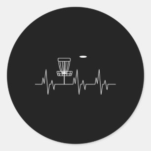 Funny Disc Golf Heartbeat Cute Alternative Sports Classic Round Sticker