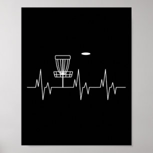 Funny Disc Golf Heartbeat Cute Alternative Sports Poster
