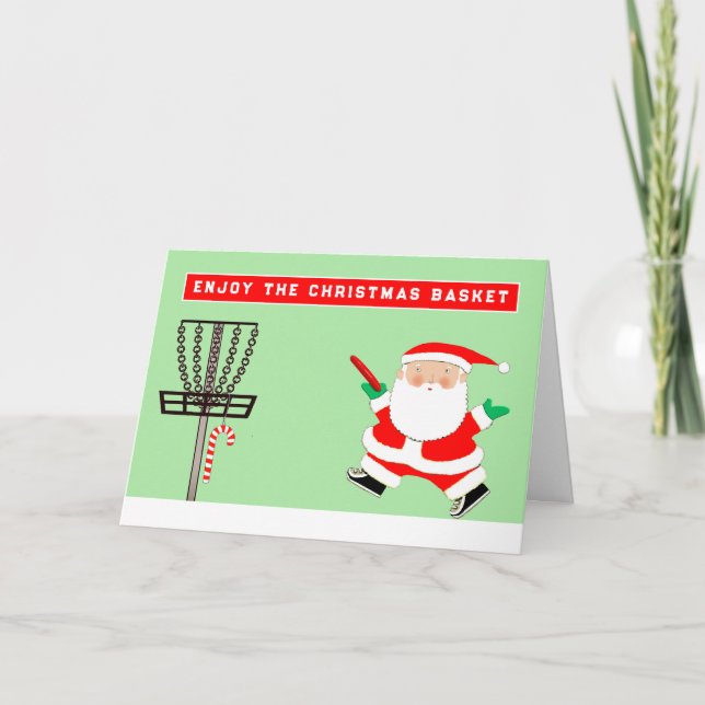 Funny Disc Golf Holiday Card (Front)