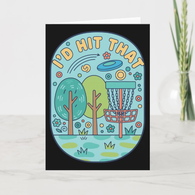 Funny Disc Golf Id Hit That Flying Disc Sket Scene Card (Front)