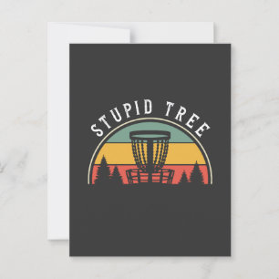 Funny Disc Golf Lover Stupid Tree Postcard